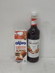 QTY OF FLAVOURED SYRUPS TO INCLUDE ALPRO UNSWEETENED ALMOND MILK BBD: 16/09/24 (COLLECTION ONLY)