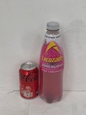 CAGE OF REFRESHMENTS TO INCLUDE LUCOZADE PINK LEMONADE ZERO SUGAR (COLLECTION ONLY)