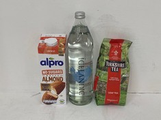 CAGE OF ASSORTED ITEMS TO INCLUDE ALPRO NUTTY ALMOND MILK 1L BBE: 16/09/24 (CAGE NOT INCLUDED) (COLLECTION ONLY)