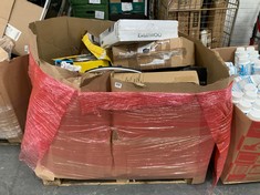 PALLET OF ASSORTED ITEMS TO INCLUDE DAEWOO ELECTRIC RADIATOR, RUSSELL HOBBS 16" WHITE FAN (KERBSIDE PALLET DELIVERY)