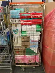 CAGE OF ASSORTED ITEMS TO INCLUDE PAMPERS BABY DRY NAPPY PANTS ( CAGE NOT INCLUDED ) (KERBSIDE PALLET DELIVERY)