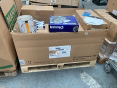 PALLET OF ASSORTED ITEMS TO INCLUDE VALSPAR INDUSTRIAL MIX PU TOPCOAT BINDER DTM MATT TB512 4L (COLLECTION ONLY)