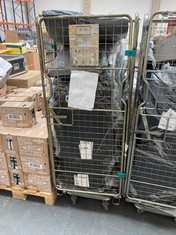 CAGE OF ASSORTED ITEMS TO INCLUDE VW TRANSPORTER WINDSHIELD COVER (CAGE NOT INCLUDED) (KERBSIDE PALLET DELIVERY)