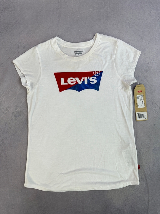 Levis Girls White Logo Top - Size 16 Years