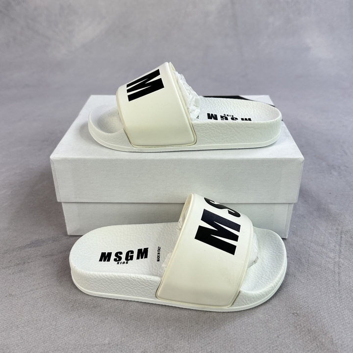 Msgm Shoes Unisex Pvc Logo Sliders - Size 27