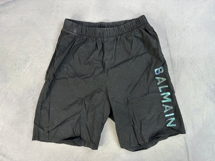 Balmain Boys Logo Swim Shorts In Black - Size 13 Y