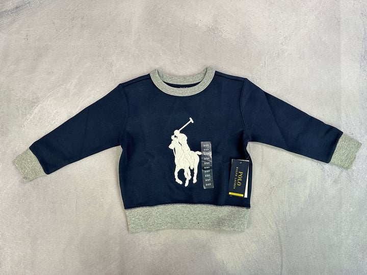 Polo Ralph Lauren Boys Navy Logo Sweater - Size 2 Years