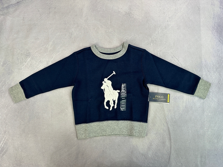 Polo Ralph Lauren Boys Navy Logo Sweater - Size 2 Years