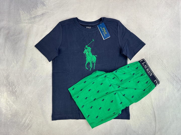 Ralph Lauren Accessory Boys T-Shirt And Shorts Pyjama Set In Multicolour - Size 12