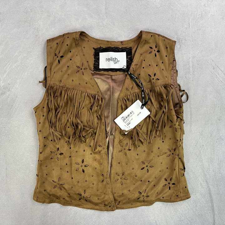 Relish  Suede Feel Waistcoat - Size 14 Years