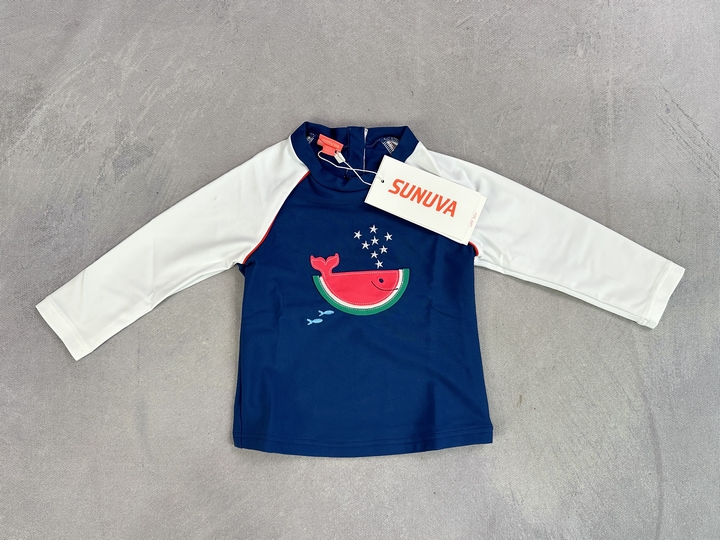 Sunuva Baby Boys Rash Vest - Watermelon Wharash Vest (Upf 50+) - Size 12 Months