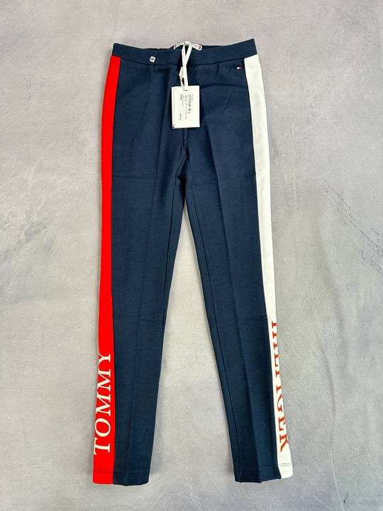 Tommy Hilfiger Girls Navy Logo Leggings - Size 10 Years