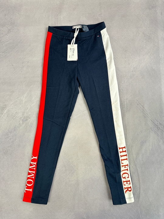 Tommy Hilfiger Girls Navy Logo Leggings - Size 12 Years