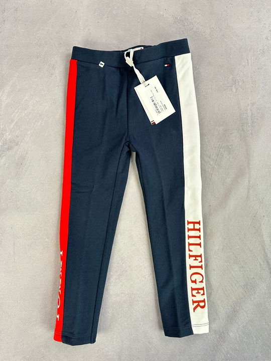 Tommy Hilfiger Girls Navy Logo Leggings - Size 4 Years