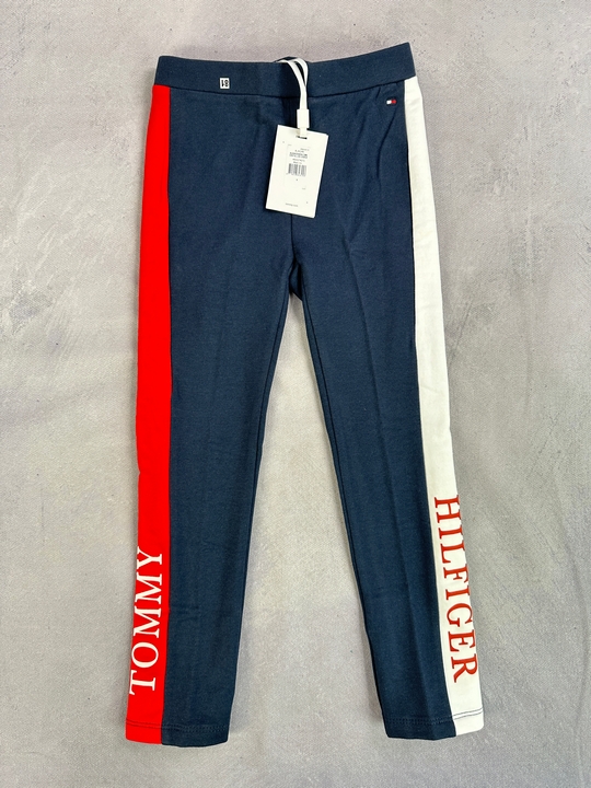 Tommy Hilfiger Girls Navy Logo Leggings - Size 6 Years