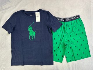 Ralph Lauren Accessory Boys T-Shirt And Shorts Pyjama Set In Multicolour - Size 10 Y