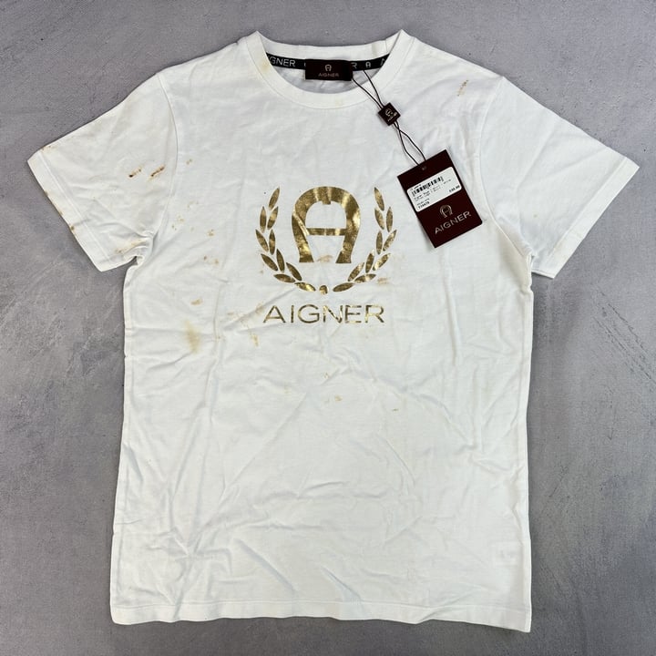 Aigner Boys Cotton Logo T-Shirt - Size 12 Years