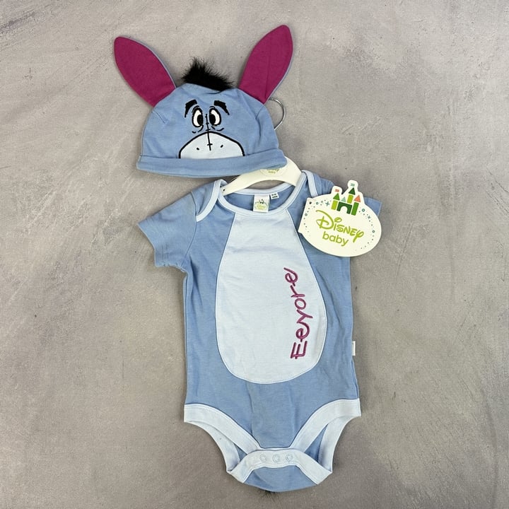 Disney Baby Eeyore Bodysuit With Hat - Size 9-12 Months