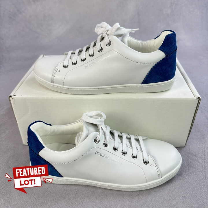 Dolcegabbana Unisex Leather Portofino Logo Trainers - Size 2 Eu 33