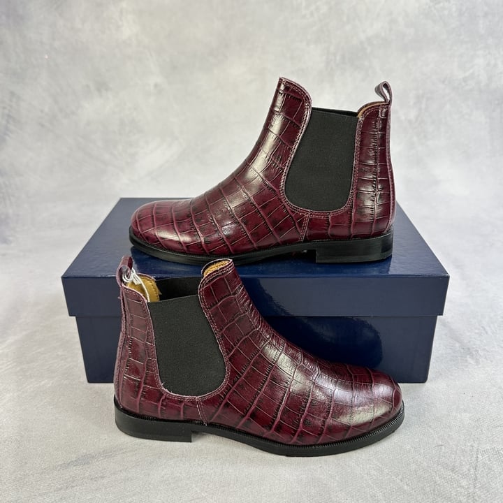 Gallucci Crocodile Effect Leather Boots - Size 31