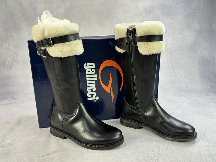 Gallucci Leather Boots With Fur - Size 31