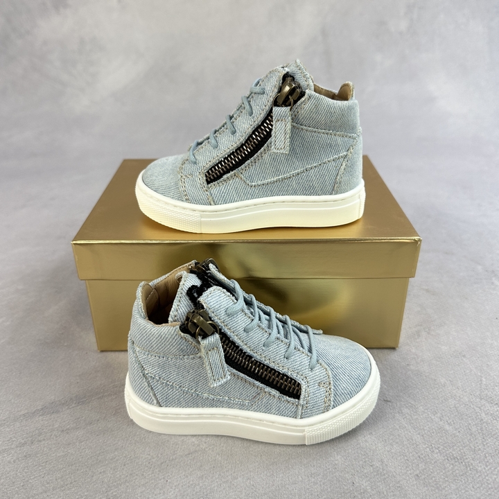 Giuseppe Junior Denim High Top Trainers - Size 20