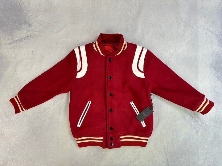 Haus Of Jr Red Alfie Wool Varsity Jacket - Size 5-6 Years