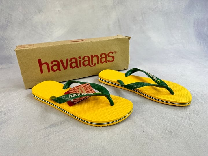 Havaianas Kids Flip Flops - Brazil Logo Flip Flops - Size 7