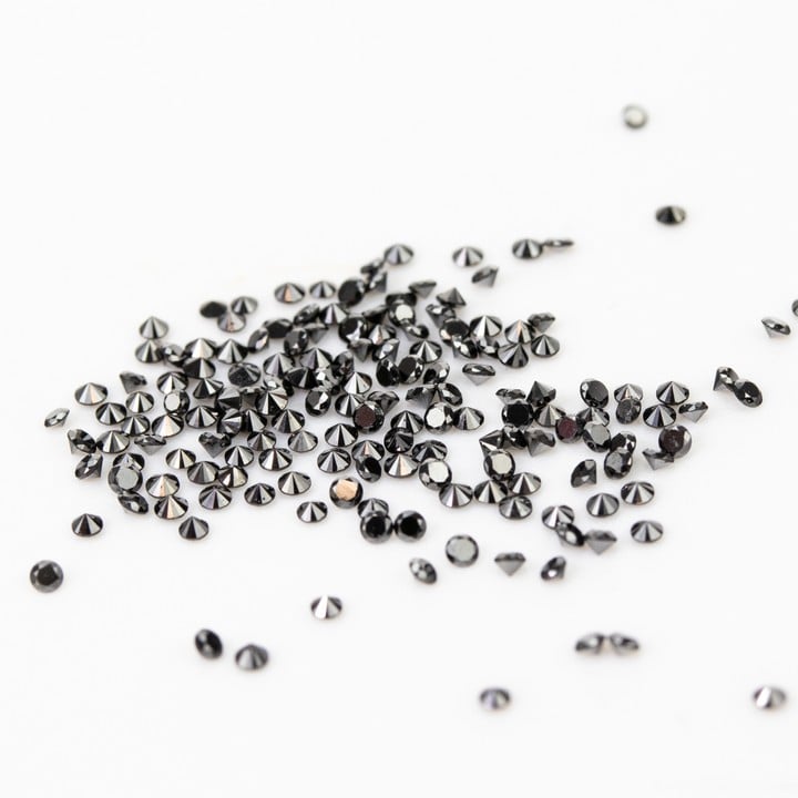 2.15ct Black Diamond Round Brilliant-Cut Melee, 1.2mm.  Auction Guide: £150-£200