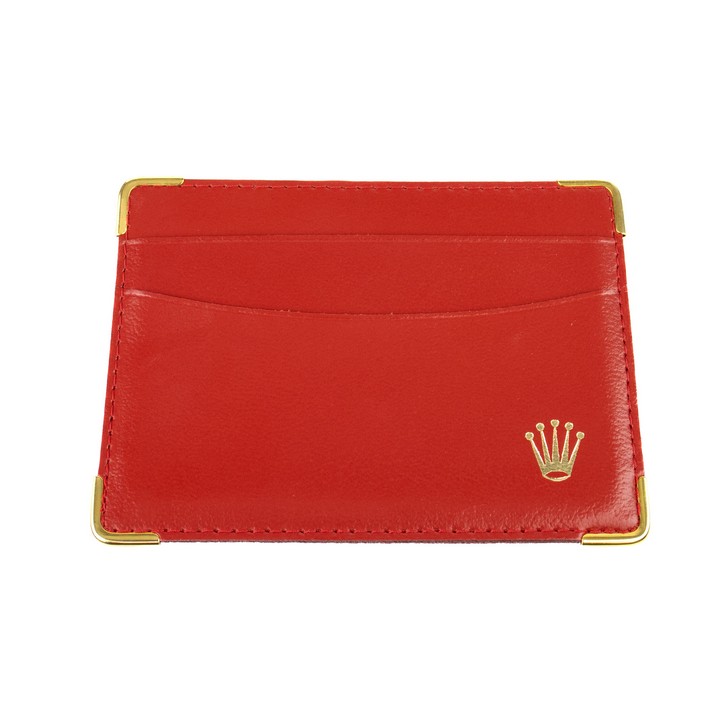 Rolex Red Leather Card Holder, 11.7x8.7cm (VAT Only Payable on Buyers Premium)