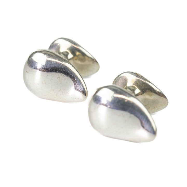 Tiffany & Co Silver Tear Drop Pair of Cufflinks, 1.5x1cm, 15.5g (VAT Only Payable on Buyers Premium)