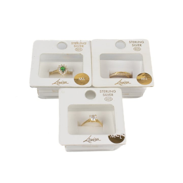 Lovisa Silver Selection of Three Stone Set Rings and One Plain Band Ring, All Size N½, total weight 4.53g (VAT Only Payable on Buyers Premium)