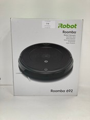 IROBOT ROOMBA 692 ROBOT HOOVER WITH WI-FI CONNECTION, THREE-STAGE CLEANING SYSTEM, PERSONALISED SUGGESTIONS, COMPATIBLE WITH YOUR VOICE ASSISTANT, BLACK - LOCATION 6A.