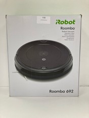 IROBOT ROOMBA 692 ROBOT HOOVER WITH WI-FI CONNECTION, THREE-STAGE CLEANING SYSTEM, PERSONALISED SUGGESTIONS, COMPATIBLE WITH YOUR VOICE ASSISTANT, BLACK - LOCATION 2A.