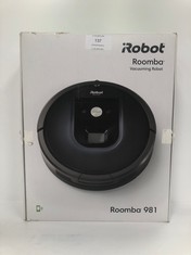 IROBOT ROOMBA 981, ROBOT HOOVER FOR PET HAIR WITH HIGH SUCTION POWER 1 AND ANTI-TANGLE RUBBER BRUSHES, WIFI CONNECTION, PROGRAMMABLE BY APP AND COMPATIBLE WITH ALEXA, BLUE COLOUR - LOCATION 15A.