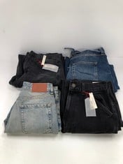 4 X PREMIUM DESIGNER CLOTHING ASSORTMENT INCLUDING DENIM DRESS SIZE 30W 32L (TOTAL  RRP 276€) - LOCATION 40A.