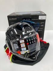 LS2, ADVANT X CARBON GLOSS CARBON MODULAR MOTORBIKE HELMET, XL.