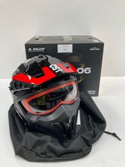 LS2, JET/MODULAR MOTORBIKE HELMET DRIFTER TRIALITY GLOSS BLACK RED, XL.