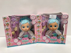 2 X CRYING BABIES DRESSY KRISTAL IS SICK : INTERACTIVE DOLL TO PLAY DOCTOR WITH DOCTOR'S KIT AND CLOTHES TO DRESS UP; CRIES FOR REAL AND GETS SICK : DOLL FOR GIRLS AND BOYS +18 MONTHS.