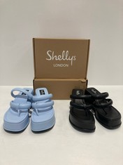 2 X SHELLYS LONDON SANDALS VARIOUS SIZES AND COLOURS INCLUDING BLUE SANDALS SIZE 39 (TOTAL  RRP 110€) - LOCATION 25A.