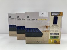 3 X MATTRESSES INTEX DURA-BEAM STANDARD NAVY BLUE - LOCATION 51B.