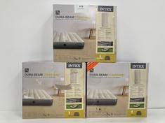 3 X INTEX SINGLE-HIGH DURA- BEAM INFLATABLE MATTRESS 99X191X25CM - LOCATION 52B.