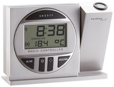 5 X TECHNO CLOCK/RADIO, 123 X 36 X 91 MM, SILVER COLOUR - LOCATION 44B.