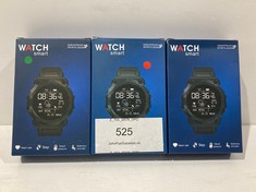 3 X SMARTWATCHES WITH BLUETOOTH, HEART RATE MONITOR, STEP COUNTER, BLOOD PRESSURE MONITOR AND SEDENTARY REMINDERS