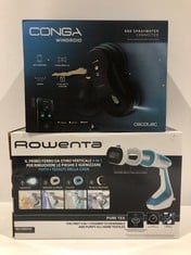 CECOTEC 880 SPRAYWATER WINDOW CLEANING ROBOT AND ROWENTA 4-IN-1 STEAM DISINFECTING IRON -LOCATION 4B.