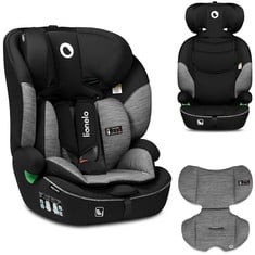 LIONELO LEVI I-SIZE CHILD CAR SEAT 76-150 CM, GROUP 1 2 3, SIDE PROTECTION, 10-STAGE ADJUSTABLE HEADREST, COMFORTABLE ARMRESTS, REMOVABLE BACKREST, R129 - LOCATION 9C.