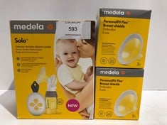 3 X MEDELA BABY ITEMS INCLUDING SINGLE ELECTRIC BREAST PUMP - LOCATION 29C.