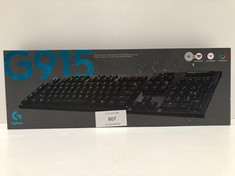 LOGITECH G915 LIGHTSPEED WIRELESS MECHANICAL GAMING KEYBOARD WITH LOW-PROFILE GL-TOUCH KEYS, ULTRA-SLIM DESIGN, 30-HOUR BATTERY LIFE (CABLE MISSING)- BLACK-LOCATION 41C.