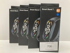 4 X M7 SMARTBAND WITH UP TO 30 TRAINING MODES, WATERPROOF UP TO 50 M, RELIABLE SLEEP INFORMATION, MAGNETIC CHARGING, CLEAR AND SHARP 0.9" FULL AMOLED SCREEN