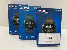 3 X SMARTWATCHES WITH BLUETOOTH, HEART RATE MONITOR, STEP COUNTER, BLOOD PRESSURE AND SEDENTARY REMINDERS